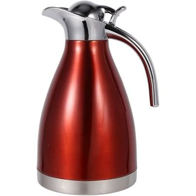 ERYUE Pichet Isotherme 1L Double Paroi – Carafe Café Thermos Avec Manche Bois, Chaud/Froid Longue Durée