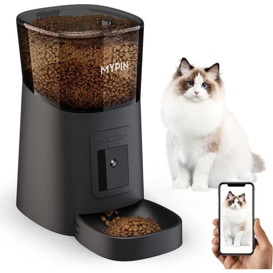 Distributeur Automatique de Nourriture pour Chats et Chiens, 6L Mangeoire Automatique pour