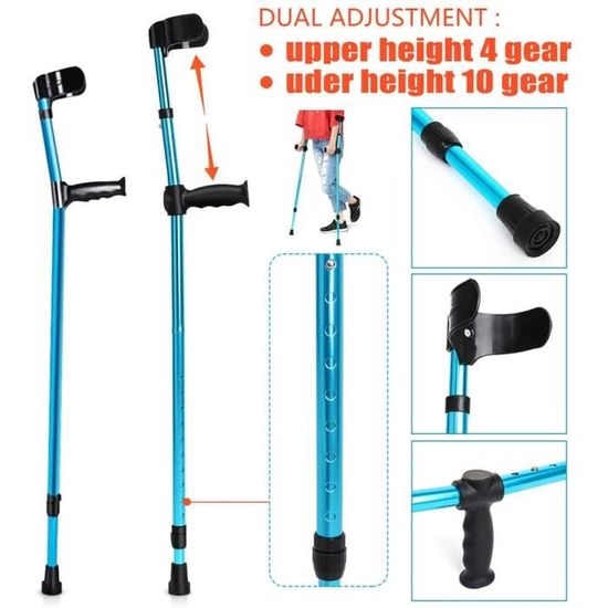 Opti Confort Premium Béquilles Médicales pour Adultes - 1 paquet de 2 unités - Poignées