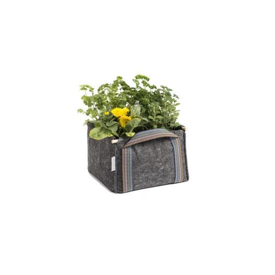 5 Macetas Root Pouch Gris 12L – Tela Geotextil Para Balcón, Jardín O Indoor