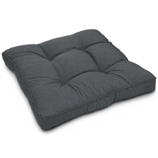 Morbuy Coussin De Chaise Jardin Velours 50x50cm Anthracite - Épais Avec Liens Antidérapants