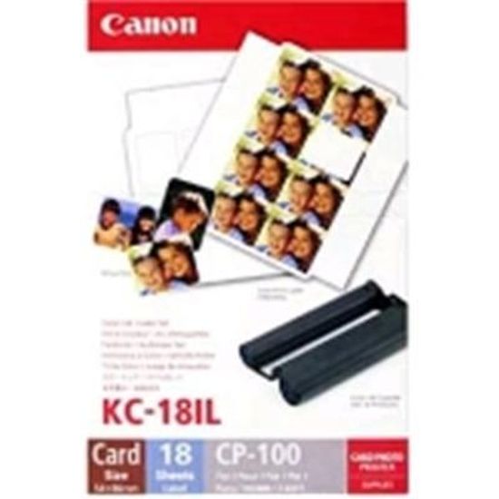 Canon KC-18IL - 144 unités (18 feuille(s) x 8) cartouche imprimante/kit  papier - pour SELPHY CP1000, CP1200, CP1300, CP330, CP530, CP780, CP790,  CP800, CP820, CP900, CP910 - Papier d'impression