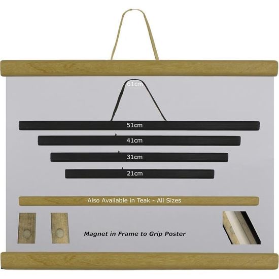 Cadre Photo Magnétique En Hêtre Naturel - 41 Cm, Pour Affiches, Parchemins, Photos - Changez Vos Décorations Murales En Un Clin D'œil