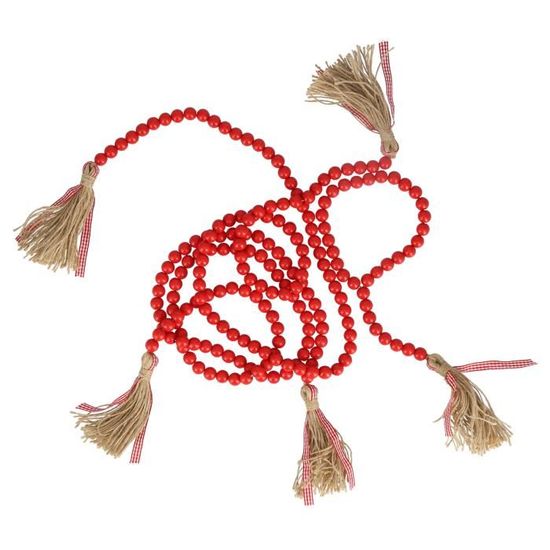 Guirlande De Perles En Bois Pour Noël - 3,6 M De Long - Décoration Sapin Et Intérieur - Style Campagne