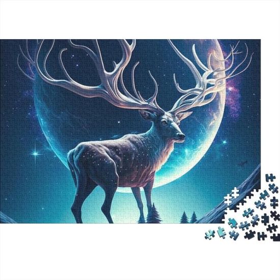 Puzzles 1000 Pièces Puzzle Cerf Magique Jouet De Puzzles En Bois Cadeaux D
