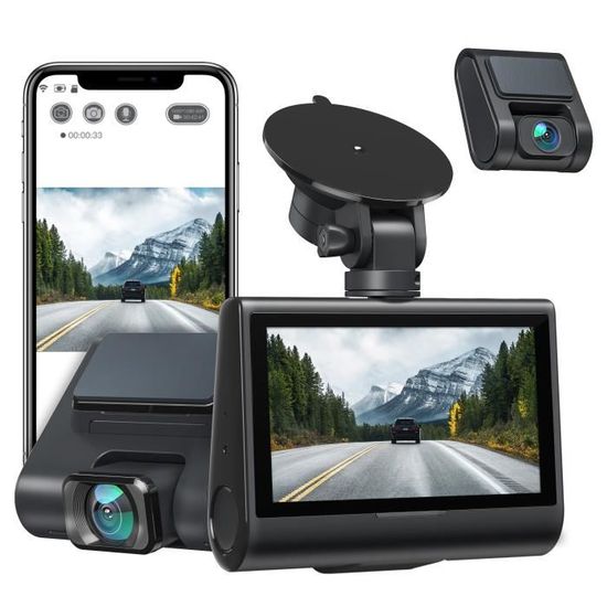 iZEEKER 4K Caméra de Voiture, 3" Écran Tactile IPS Double DashCam WiFi GPS 4K et 1080P Avant et Arrière, Enregistrement d'Accident