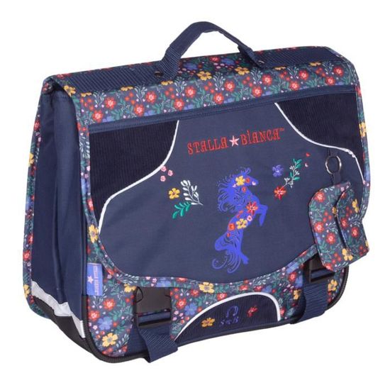 Cartable 38cm cheval STALLA BIANCA Polka Bleu marine - Cdiscount Bagagerie - Maroquinerie