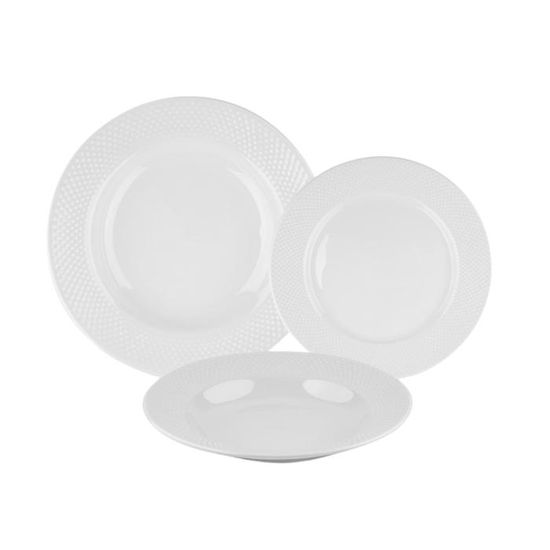 Baroni Home Service Assiettes 18 Pièces Porcelaine Pour 6 Personnes - Style Moderne Marbré Coloré