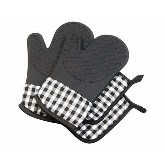 Gants De Four En Silicone - Antidérapants, Imperméables, Résistants à La Chaleur - Pour Cuisson, Barbecue, Camping (17.8x11.8 Cm)