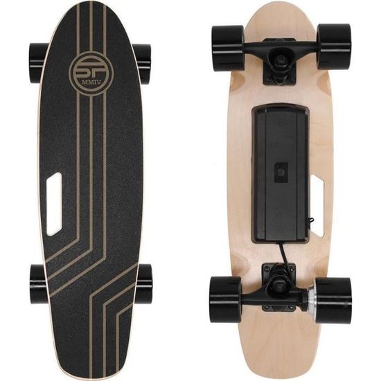 Skateboard électrique SPOKEY E-Rush BK - Enfant - Noir - 350W - 20km/h - 7km d'autonomie