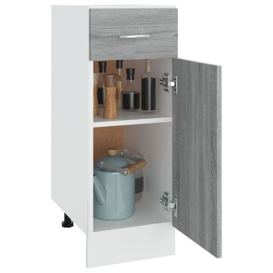 Armoire De Cuisine Avec Tiroir - Lyon Chêne Sonoma 30x46x81.5 Cm - À Monter, Fixation Murale Incluse