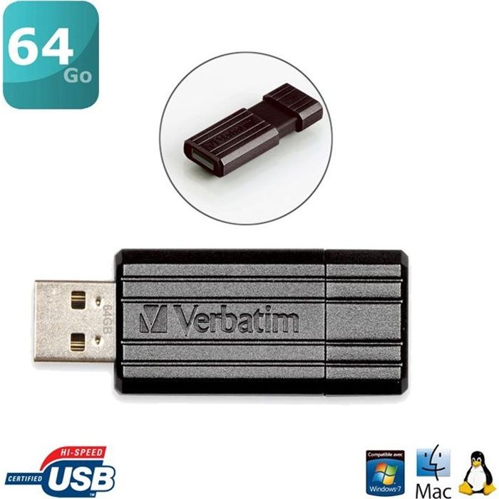 Verbatim Store'n'go PinStripe 64Go USB2.0