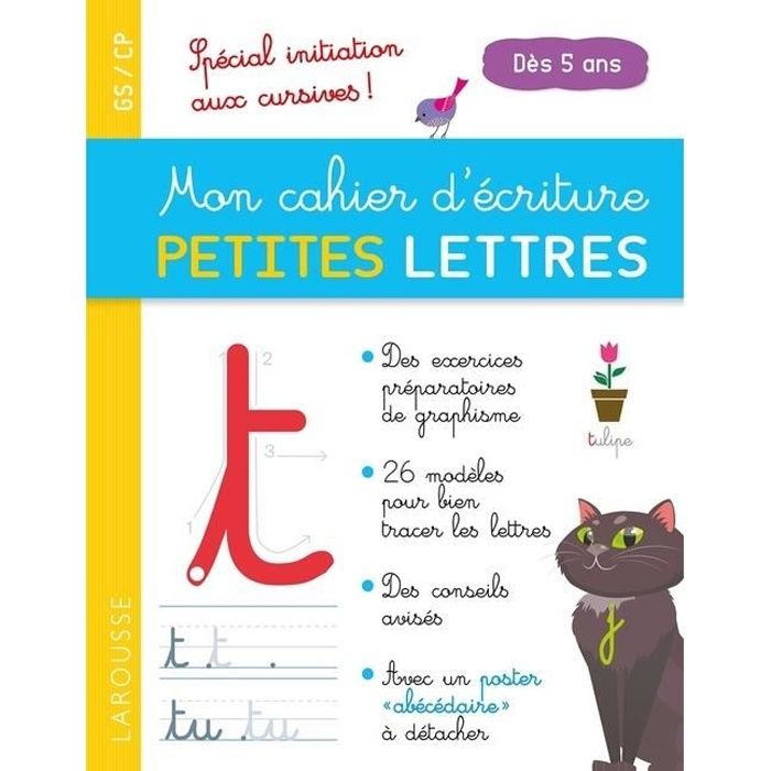 Mon petit cahier d'écriture cursive : Pour maternelles et CP, Livre  d'écriture cursive Petite Moyen et Grande Section, Apprendre à tracer  l'alphabet Majuscule et Minuscule avec des Lettres Tracées de A à