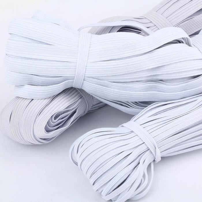 3mm Corde Extensible Ruban Bande Élastique ceinture en caoutchouc bande de couture élastique corde élastique masque Bricolage blanc
