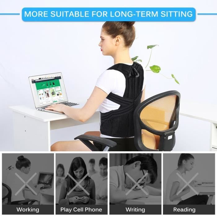Xuyan Correcteur de position de baleine de posture Support dorsal complet avec code S