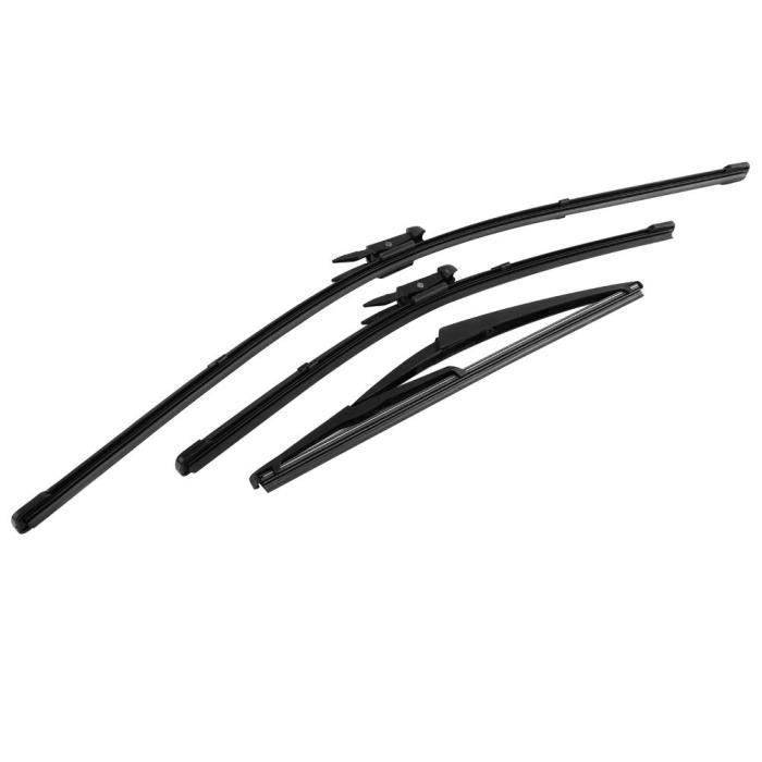 Lame d'essuie-glace pour pare-brise avant arrière de voiture 24/16/12 pouce pour Nissan Qashqai 2007-2013