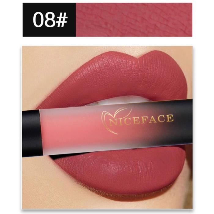 18 couleurs Lip Lingerie Matte Liquid Lipstick Waterproof Lip Gloss Makeup H 15ml WTX70728487H_Gaoqiaoe