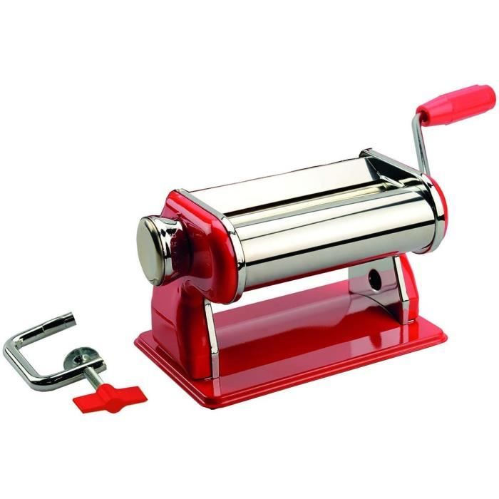 Artemio 18002081 Machine à pâte, Rouge et Acier, 21x14 x14,5 cm