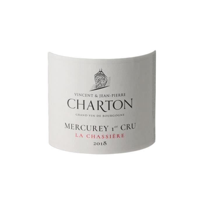 Mercurey premier cru La Chassière Rouge 2018 - Lot de 3x75cl - Domaine Charton - Vin AOC Rouge de Bourgogne - Cépage Pinot Noir