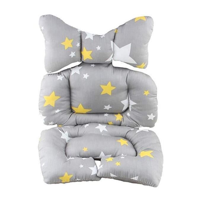 Poussette Coussin Soutien Bébé en Coton à Toute Saison Coussin Réducteur pour Siège de Voiture Poussette Landau Gris