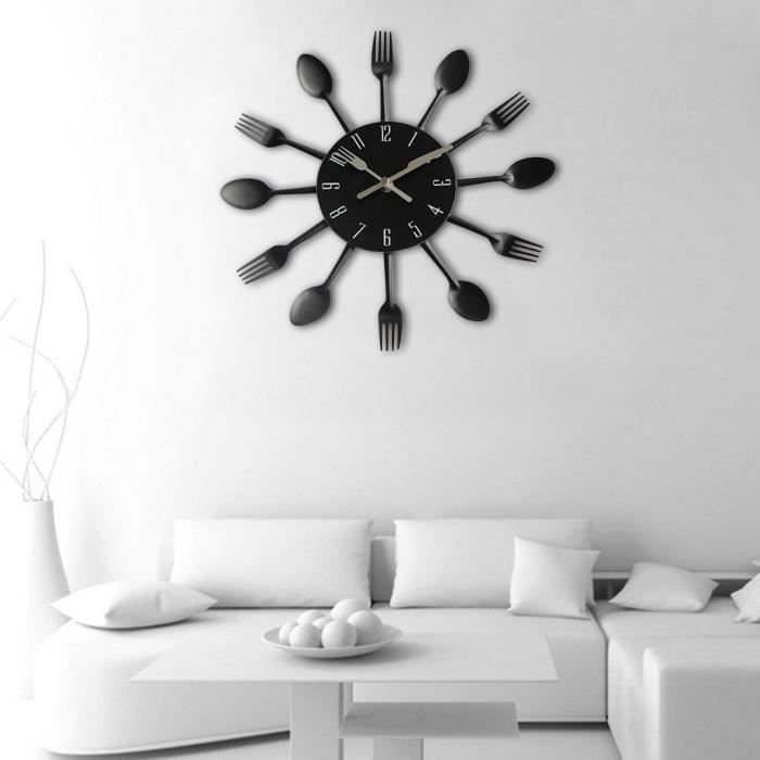 HORLOGE - PENDULE Design moderne Sliver Couverts Ustensile Horloge murale fourchette cuillère Horloge HQJ81122575_365