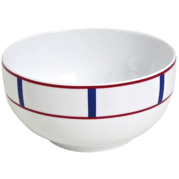 Bol 50cl porcelaine Basque bleu et rouge