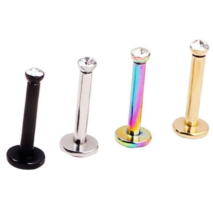 Piercings - Labret - Lot de 4 - Titane Anodisé - Multicolore