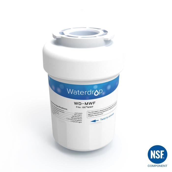 WaterDrop Compatible GE SmartWater MWF cartouche de filtre à eau de réfrigérateur