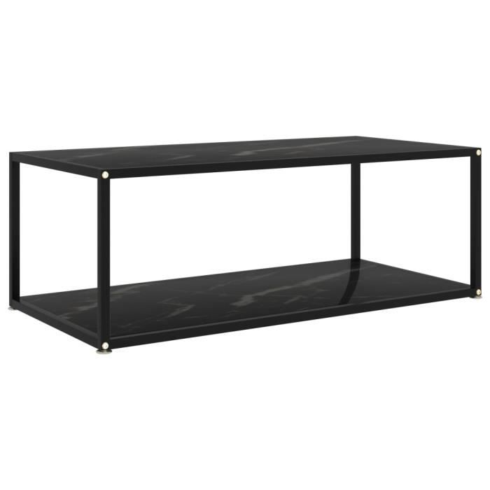 Petit Prix Table basse Noir 100x50x35 cm Verre trempé®GOCLME®