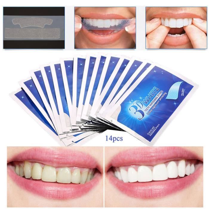 14 paires nouvelle 3D gel blanc dents blanchissant enlèvement de taches élimination des taches d'hygiène buccale blanchiment dentair
