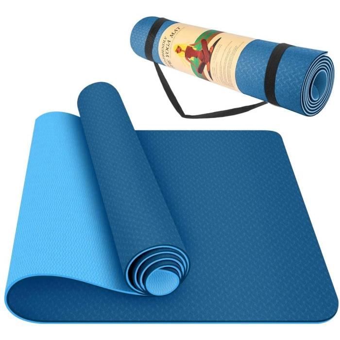 Tapis de sol Tapis de sol Tapis de yoga Tapis de Pilates 183X61CM TPE Couverture de protection de ceinture antidérapante à deux tons