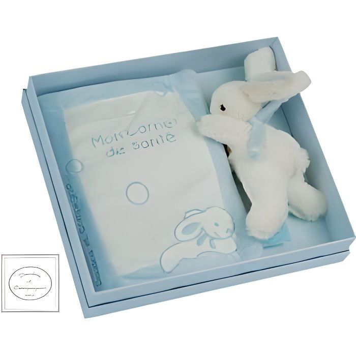 Protège carnet de santé -Lapin Bonbon- + doudou