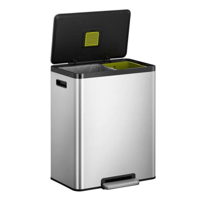 Poubelle EcoCasa III 36 + 24L Eko inox mat 53 x 37 Inox Mat