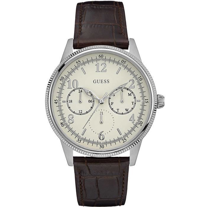 Guess-Montre Multi Dial pour Homme à movement Quartz en Cuir-W0863G1