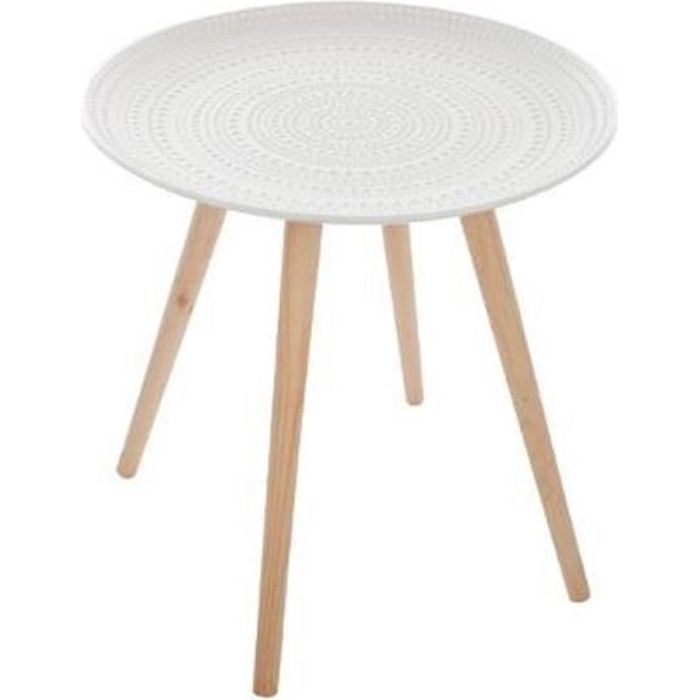 Table basse Nomade ronde Mileo blanche