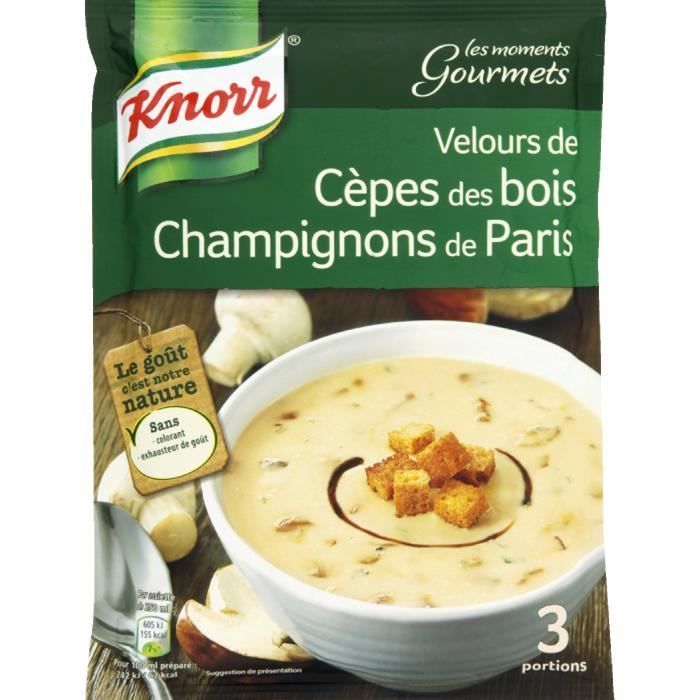 Knorr Soupe déshydratée velours déshde cèpes des bois 3 assiettes