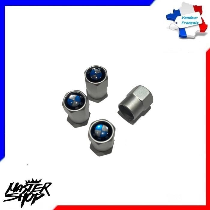 LOT 4 BOUCHON DE VALVE LOGO BMW BLEU BLANC MS47 FR