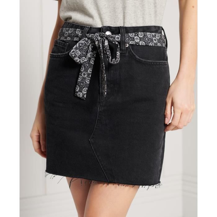 Mini-jupe en jean femme Superdry - noir jessy vintage