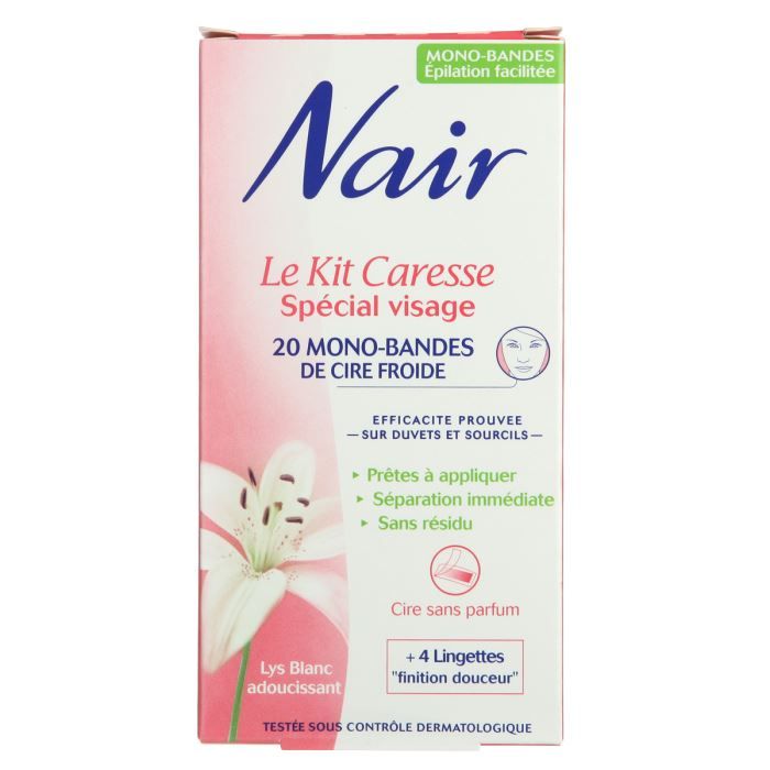 NAIR Cire froide Le Kit Caresse Spécial visage - 20 mono-bondes