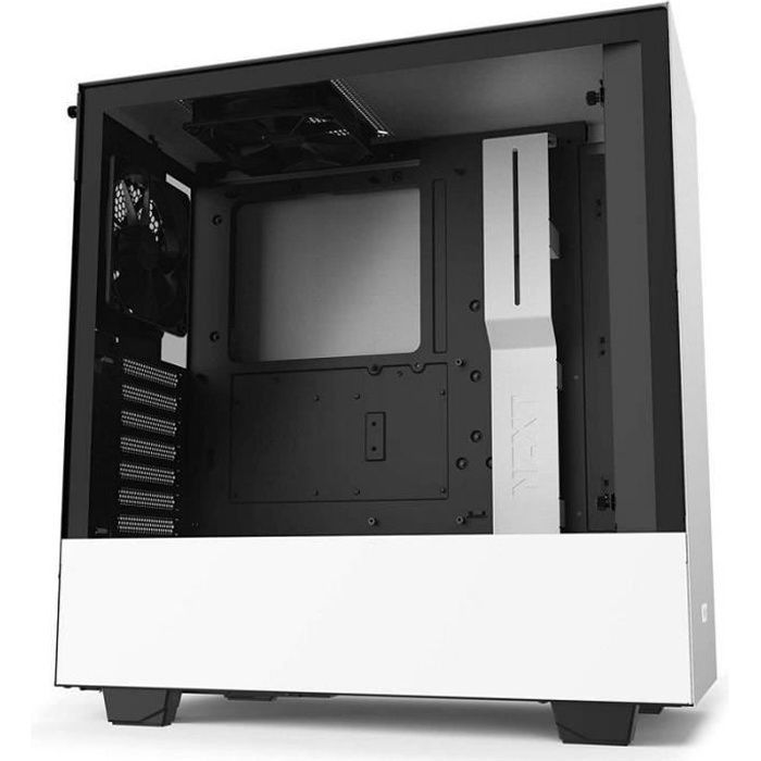 NZXT BOITIER PC H510 Midi - Blanc - Verre trempé - Format ATX (CA-H510B-W1)