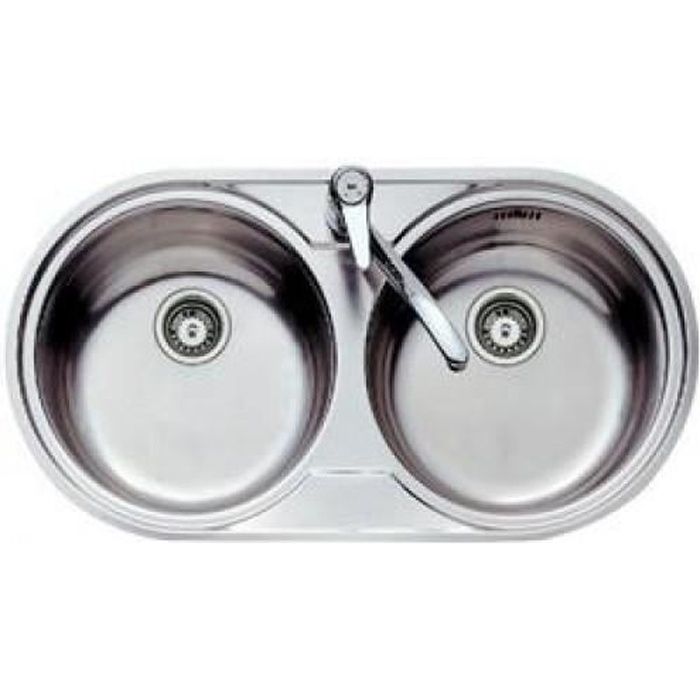 ÉVIER. DR-80 2C SANS TROU AGUJERO INOX