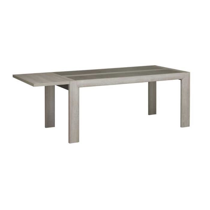 Table de repas à allonge Chêne cérusé - CHARLINETE - L 180/225 x l 90 x H 77