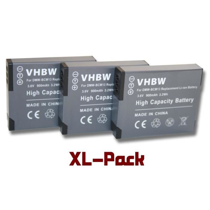 Batterie de secours pour Panasonic Lumix DMC-FT5, DMC-TS5, DMC-TZ40, DMC-TZ41, DMC-TZ56, DMC-TZ61, DMC-ZS30 - Remplace : DMW-BCM1…