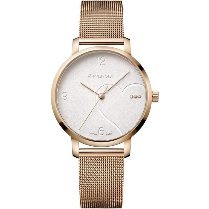 Wenger Femme Metropolitan Donnissima - Montre en Acier Inoxydable avec Quartz, Analogue à la Fabrication Suisse 01.1731.112 7043