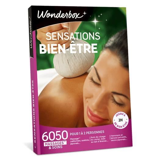 Wonderbox - Box cadeau femme - Sensations bien-être - 6050 massages, sauna, balnéothérapie
