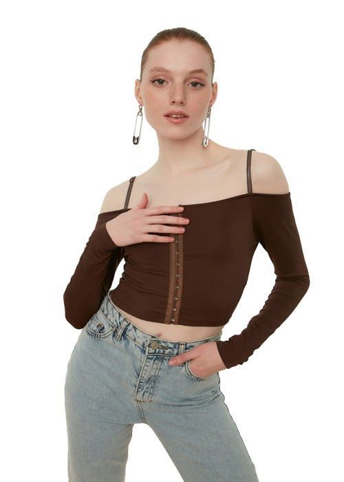Chemisier Femme Basique à Col V - 100% Polyester, Coupe Standard, Bleu (taille S/36) - 3