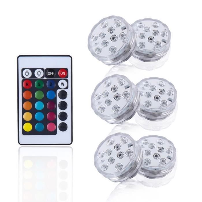 Lot De 2 Spots LED RGB Sous-marins Avec Télécommande – éclairage Pour Piscine, Bassin, Aquarium