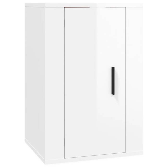 Meuble TV mural Armoire TV - Blanc brillant 40x34 5x60 cm - LL185747