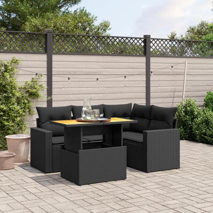 vidaXL Ensemble Salon Jardin 5 pcs - vue 3