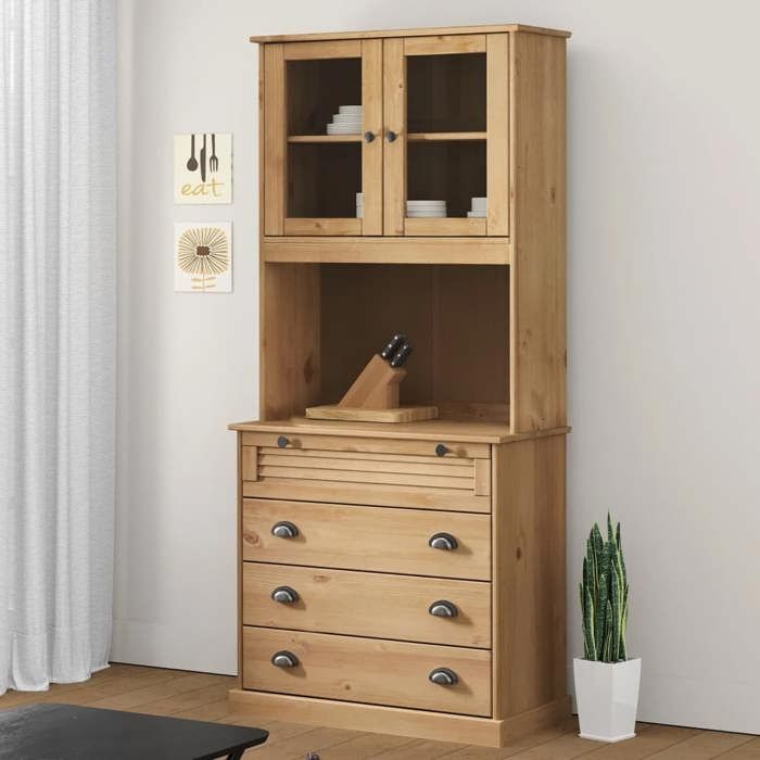 vidaXL Buffet haut VIGO 80x40x176 cm bois massif de pin armoire armoire de rangement buffet haut armoire latérale 3200583